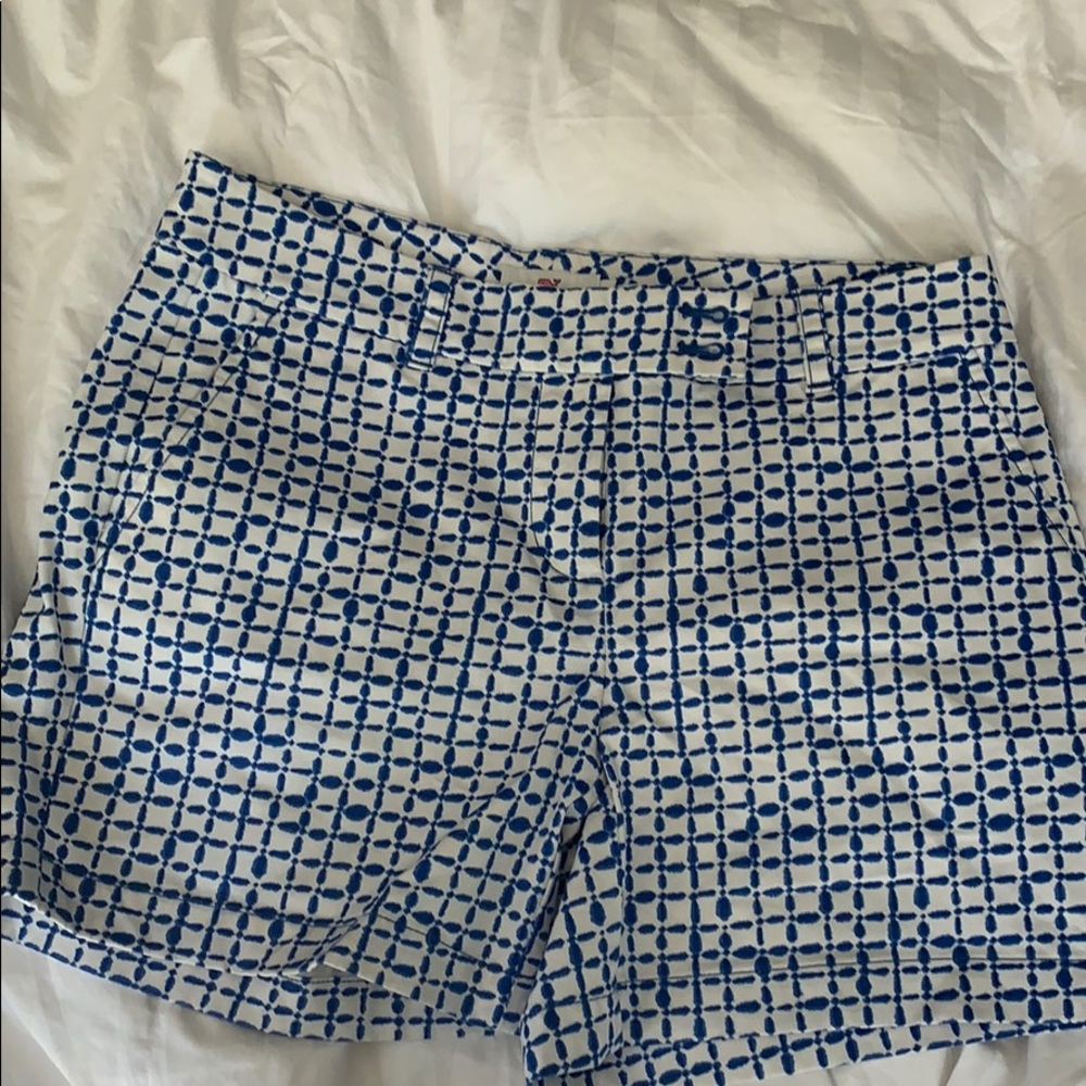 Blue and white patterned VV shorts